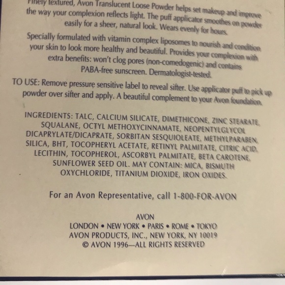 Vintage AVON translucent loose powder LIGHT MEDIUM new in box .75oz - Picture 7 of 7